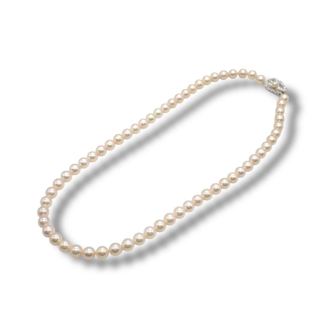 Tasaki Pearl 6.5-7.0mm silver sterling silver choker necklace with natural pink pearls, 42cm length