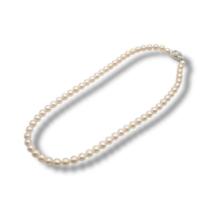 Tasaki Pearl 6.5-7.0mm silver sterling silver choker necklace with natural pink pearls, 42cm length
