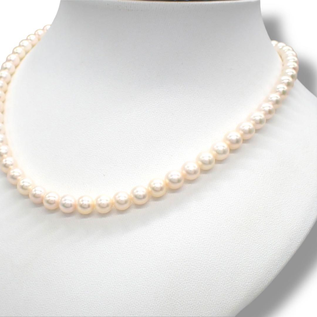 Tasaki Pearl 6.5-7.0mm silver sterling silver choker necklace with natural pink pearls, 42cm length