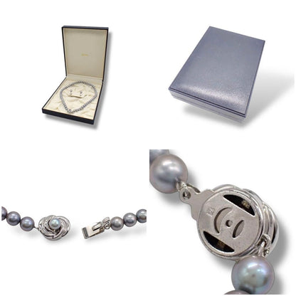 Tasaki Akoya pearl necklace approximately 40cm with 7-7.5mm pearls and matching 7.5mm pearl earrings set