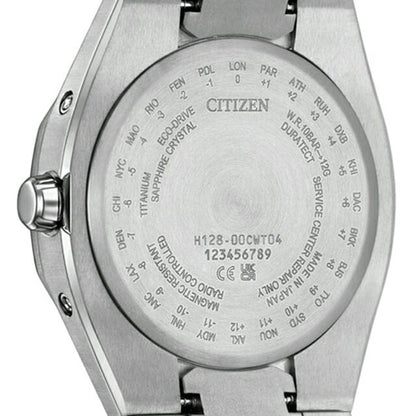 Citizen Attesa CB3040-56H men's silver dial wristwatch with silver super titanium band and durable case