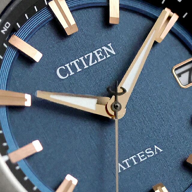 Citizen Attesa CB3045-61L men's wristwatch with blue dial and black super titanium band