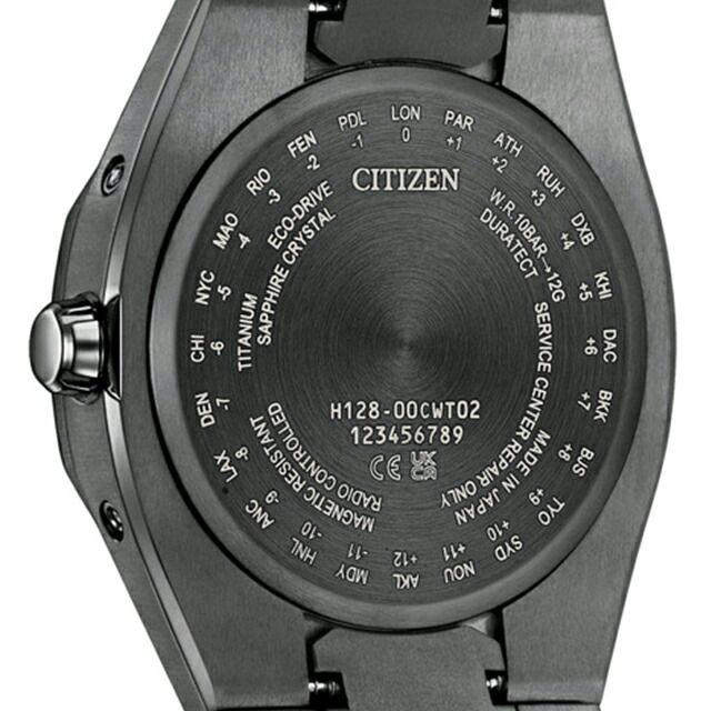 Citizen Attesa CB3045-61L men's wristwatch with blue dial and black super titanium band