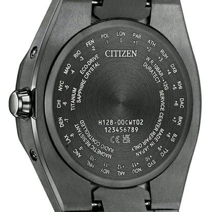 Citizen Attesa CB3045-61L men's wristwatch with blue dial and black super titanium band