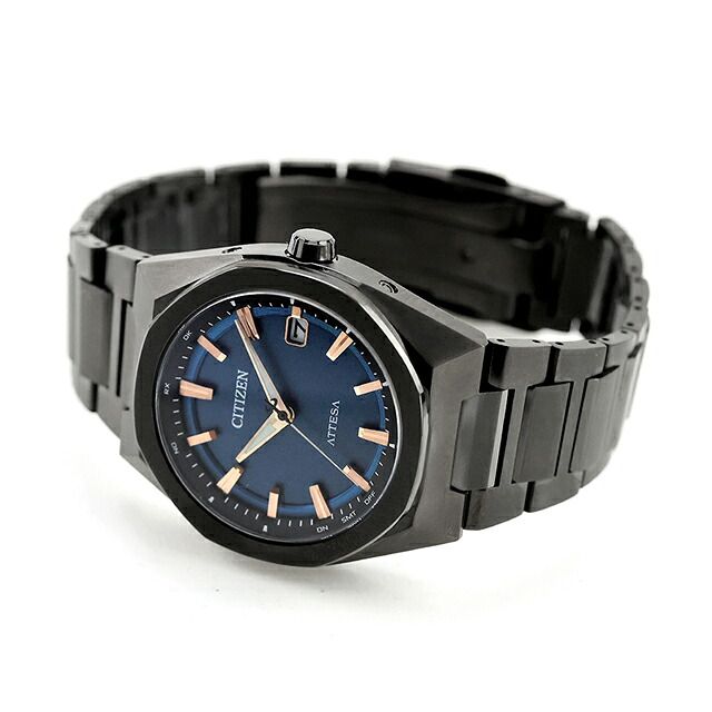 Citizen Attesa CB3045-61L men's wristwatch with blue dial and black super titanium band