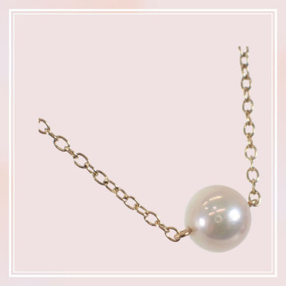 MIKIMOTO Pearl Necklace with 6.5mm Akoya pearls and K18 yellow gold chain length 38cm