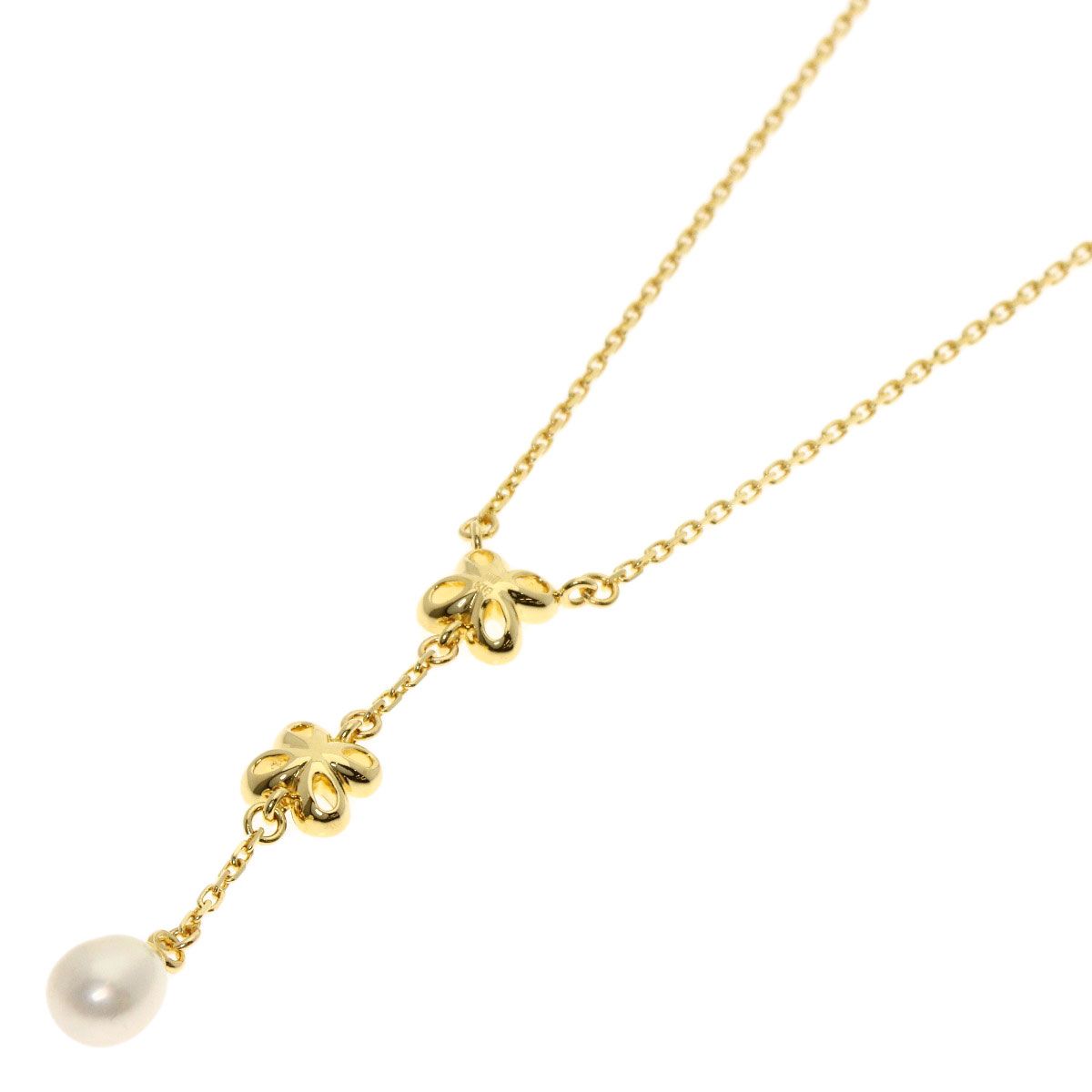 Mikimoto pearl necklace featuring 5.1mm freshwater pearls on a 42cm K18 yellow gold chain