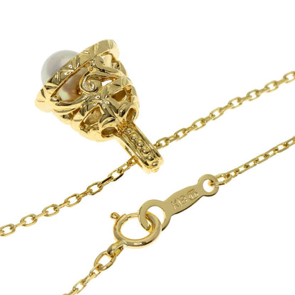 MIKIMOTO Bell Motif Pearl Necklace with 5.2mm pearl on 40cm K18 yellow gold chain for ladies