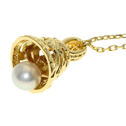 MIKIMOTO Bell Motif Pearl Necklace with 5.2mm pearl on 40cm K18 yellow gold chain for ladies
