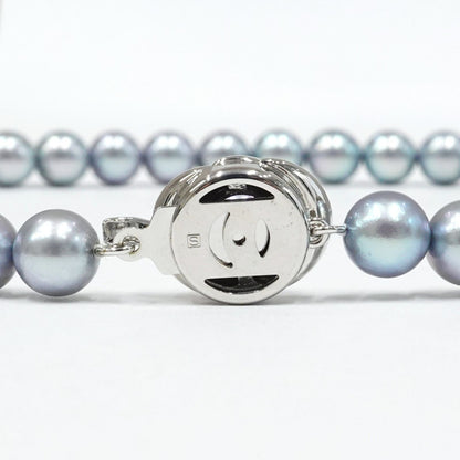 Tasaki Akoya pearl necklace with 7.5-8.0mm pearls and silver fittings, 41cm length
