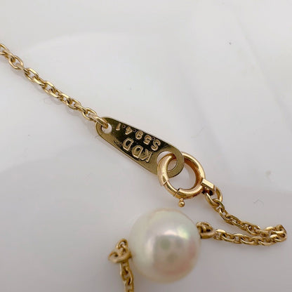 MIKIMOTO Station Pearl Necklace K14 with 6.2-6.4mm pearls and 42cm length displayed on white background