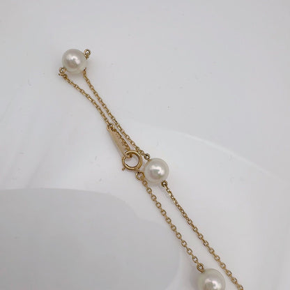 MIKIMOTO Station Pearl Necklace K14 with 6.2-6.4mm pearls and 42cm length displayed on white background