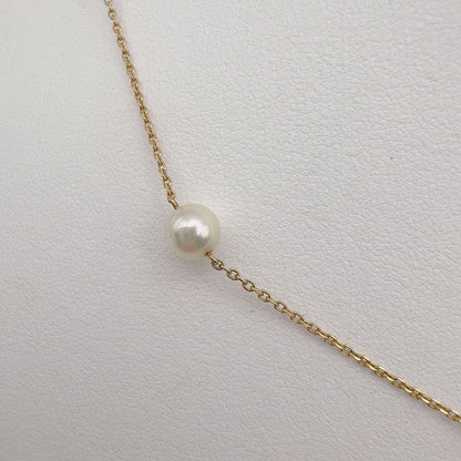 MIKIMOTO Station Pearl Necklace K14 with 6.2-6.4mm pearls and 42cm length displayed on white background