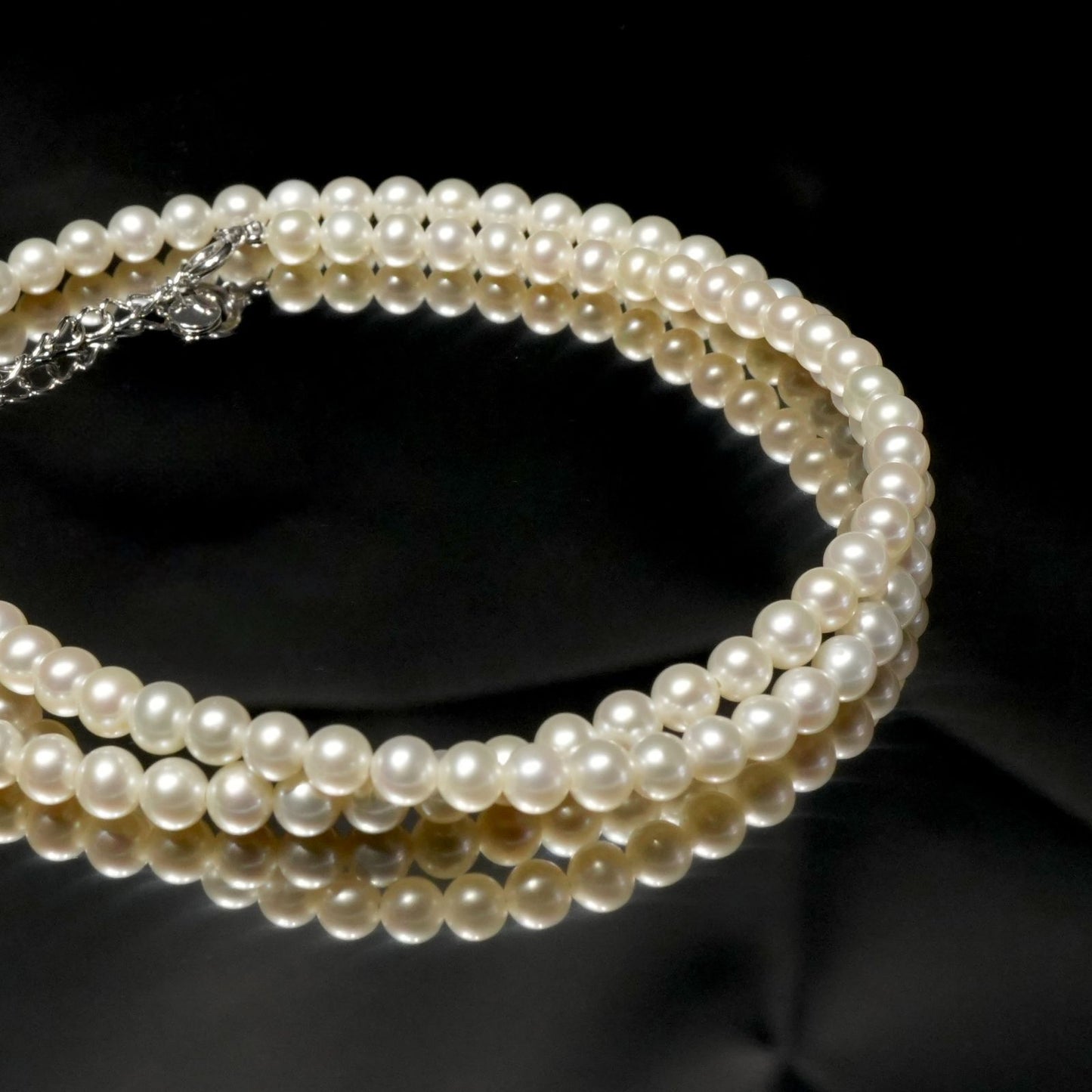 Mikimoto Baby Pearl Necklace in white gold K18WG featuring delicate pearls on a fine chain