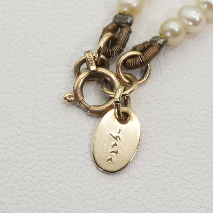 Agete K10 Pearl Long Necklace 25-2801 featuring delicate pearl accents on a fine gold chain