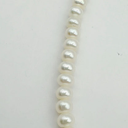 MIKIMOTO freshwater pearl necklace with 3x5mm pearls and K18 gold clasp measuring 42cm in length