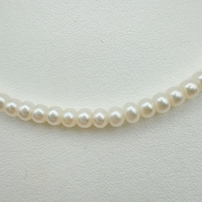 MIKIMOTO freshwater pearl necklace with 3x5mm pearls and K18 gold clasp measuring 42cm in length