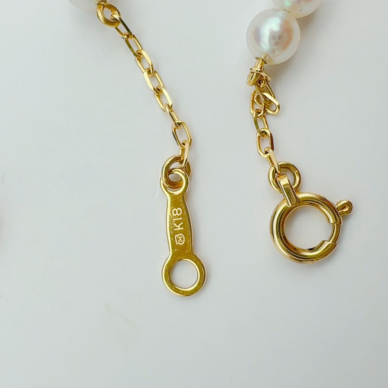 Mikimoto Station Pearl Necklace k18 featuring 3.8-4mm pearls on a 40cm gold chain