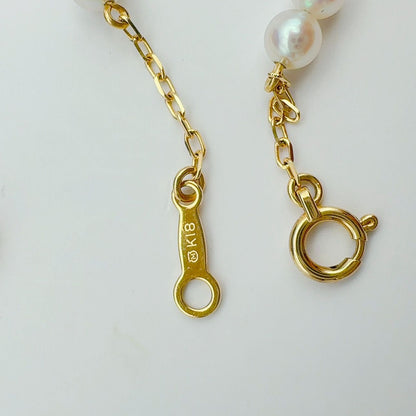 Mikimoto Station Pearl Necklace k18 featuring 3.8-4mm pearls on a 40cm gold chain