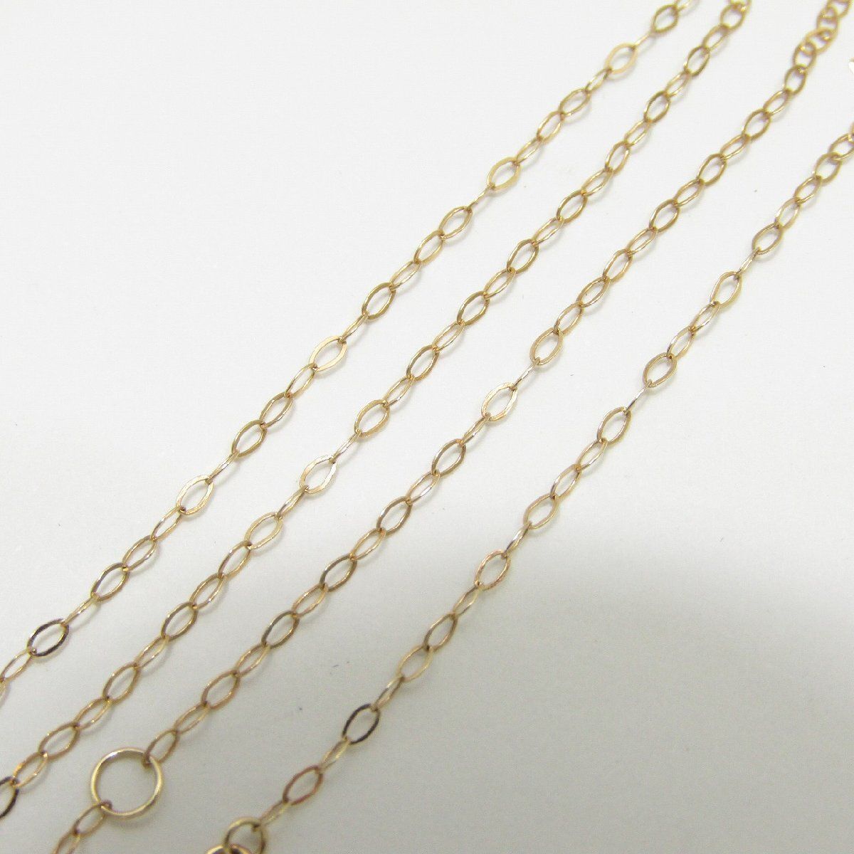 Agete pink gold K10 diamond pendant necklace with 45cm chain length weighing 0.8g