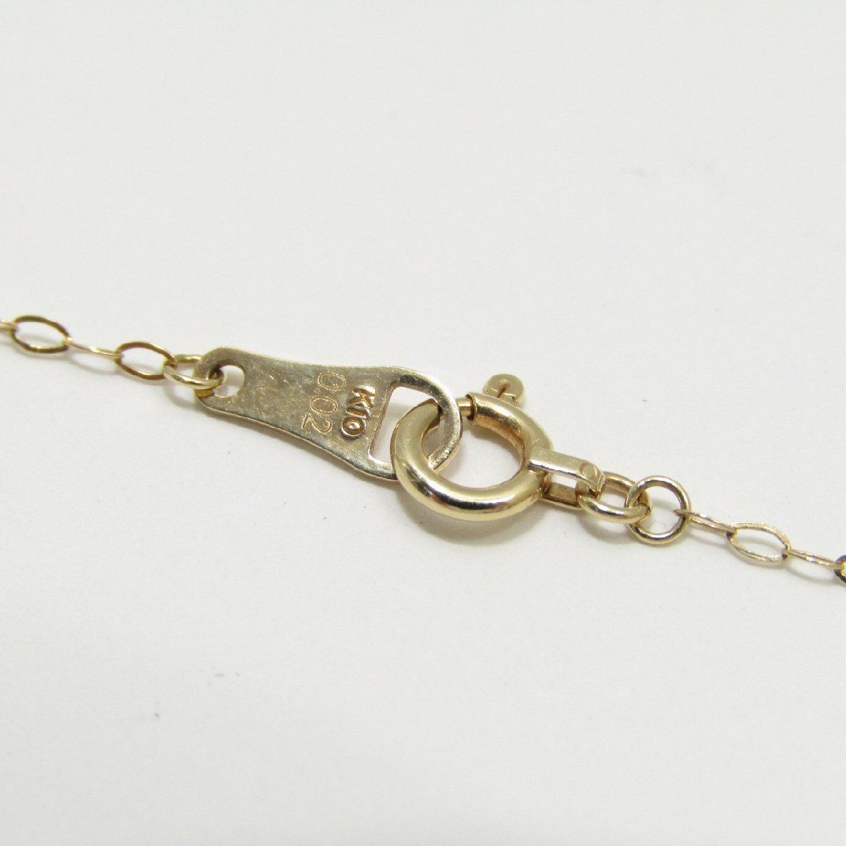 Agete pink gold K10 diamond pendant necklace with 45cm chain length weighing 0.8g