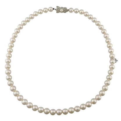 Mikimoto silver pearl necklace for ladies with elegant design, weighing 32.7 grams