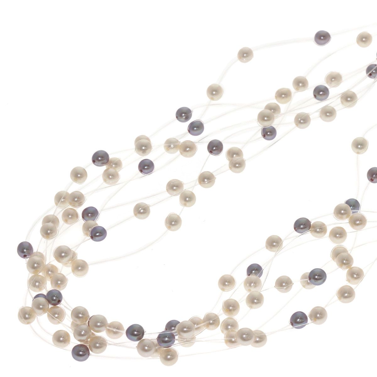 Tasaki Baby Pearl 8-row necklace in K18 yellow gold with white pearls on a 41cm chain