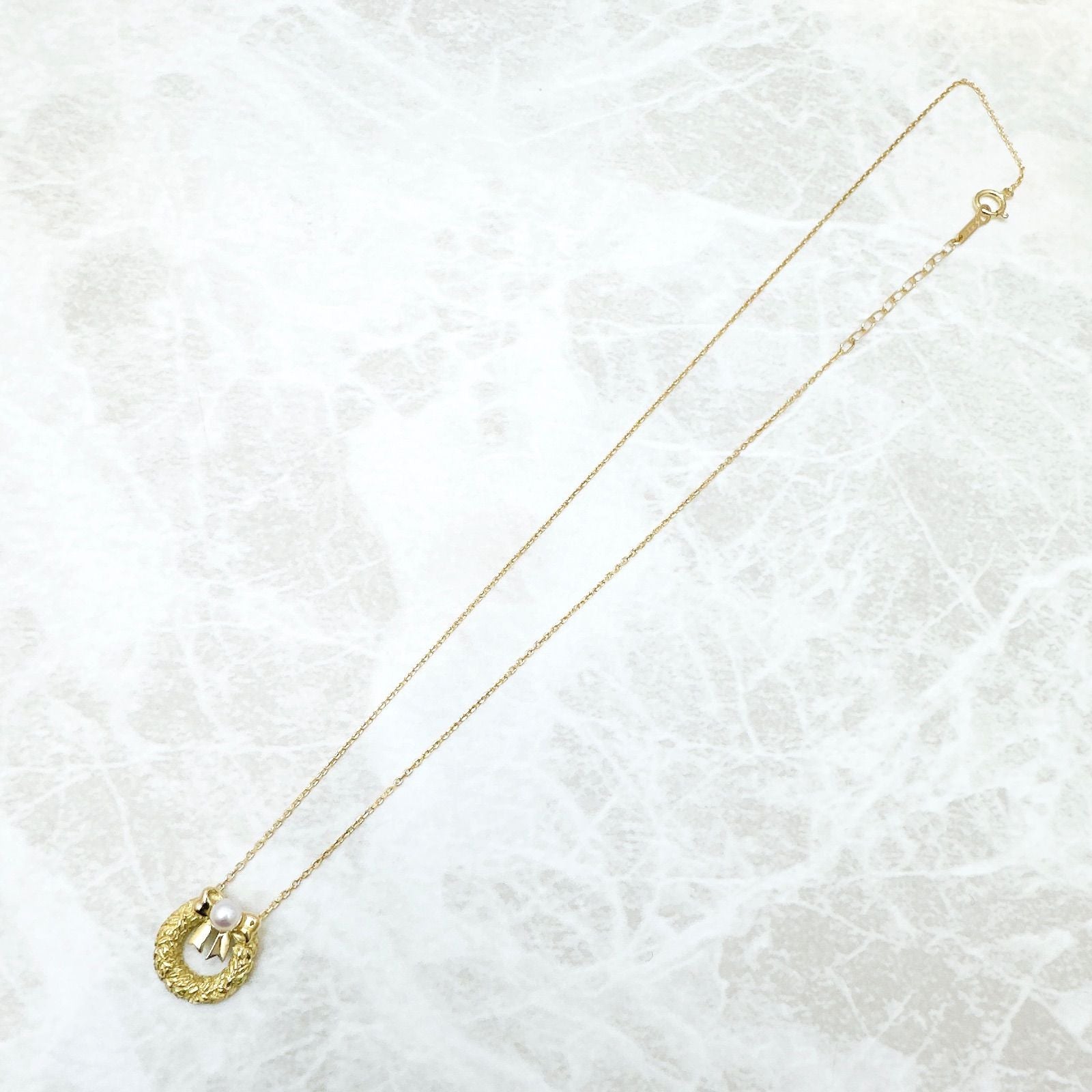 TASAKI yellow gold necklace with 3.9mm pearl pendant, about 40cm length