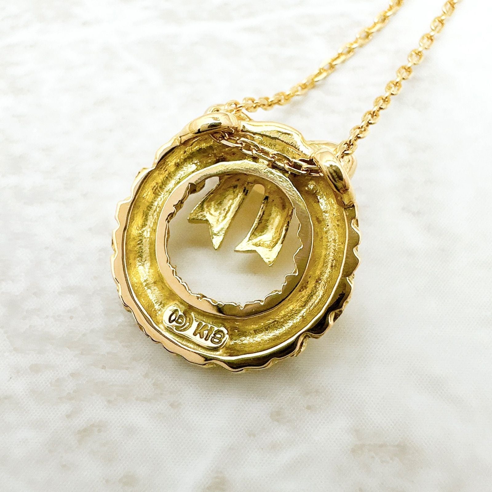 TASAKI yellow gold necklace with 3.9mm pearl pendant, about 40cm length
