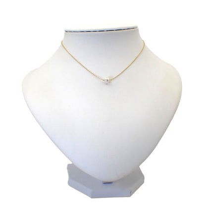 Mikimoto 6.6mm Akoya pearl necklace pendant with a 35cm yellow gold chain and natural pink pearl