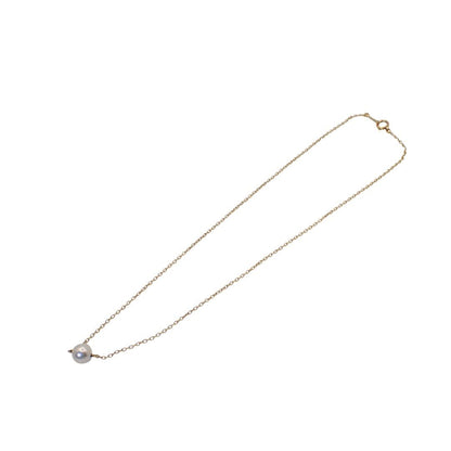 Mikimoto 6.6mm Akoya pearl necklace pendant with a 35cm yellow gold chain and natural pink pearl