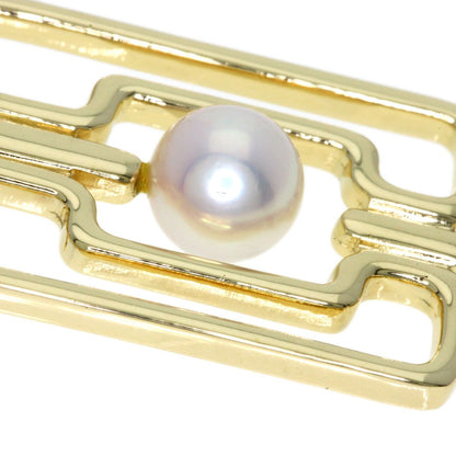 MIKIMOTO ladies pearl pendant top made of K14 yellow gold, used, size approximately 29.3 x 19.2 x 7.1 mm