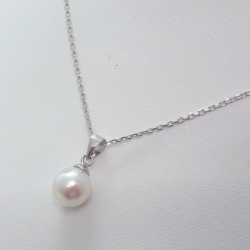 Akoya genuine pearl pendant necklace with 8mm pearl and SILVER925 chain 45cm