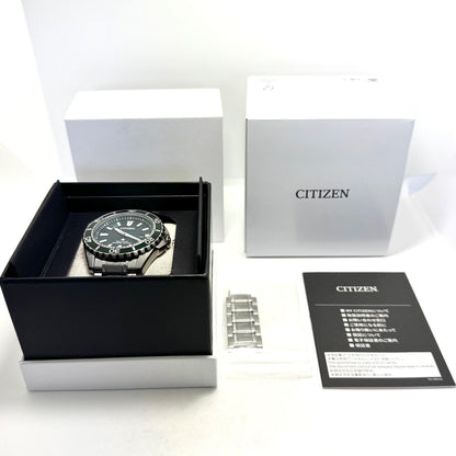 Citizen Promaster Diver BN0156-13W Eco-Drive green dial watch with stainless steel case and date display
