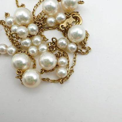 Mikimoto station pearl necklace with 3.7-6.4mm pearls on a 67cm K14 chain weighing 7.4g