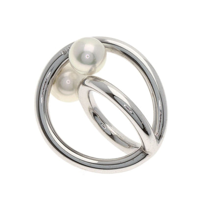 MIKIMOTO pearl and diamond pendant top in white gold K18WG, size approximately 19.8 x 18 x 13.1 mm