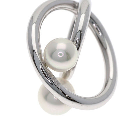 MIKIMOTO pearl and diamond pendant top in white gold K18WG, size approximately 19.8 x 18 x 13.1 mm