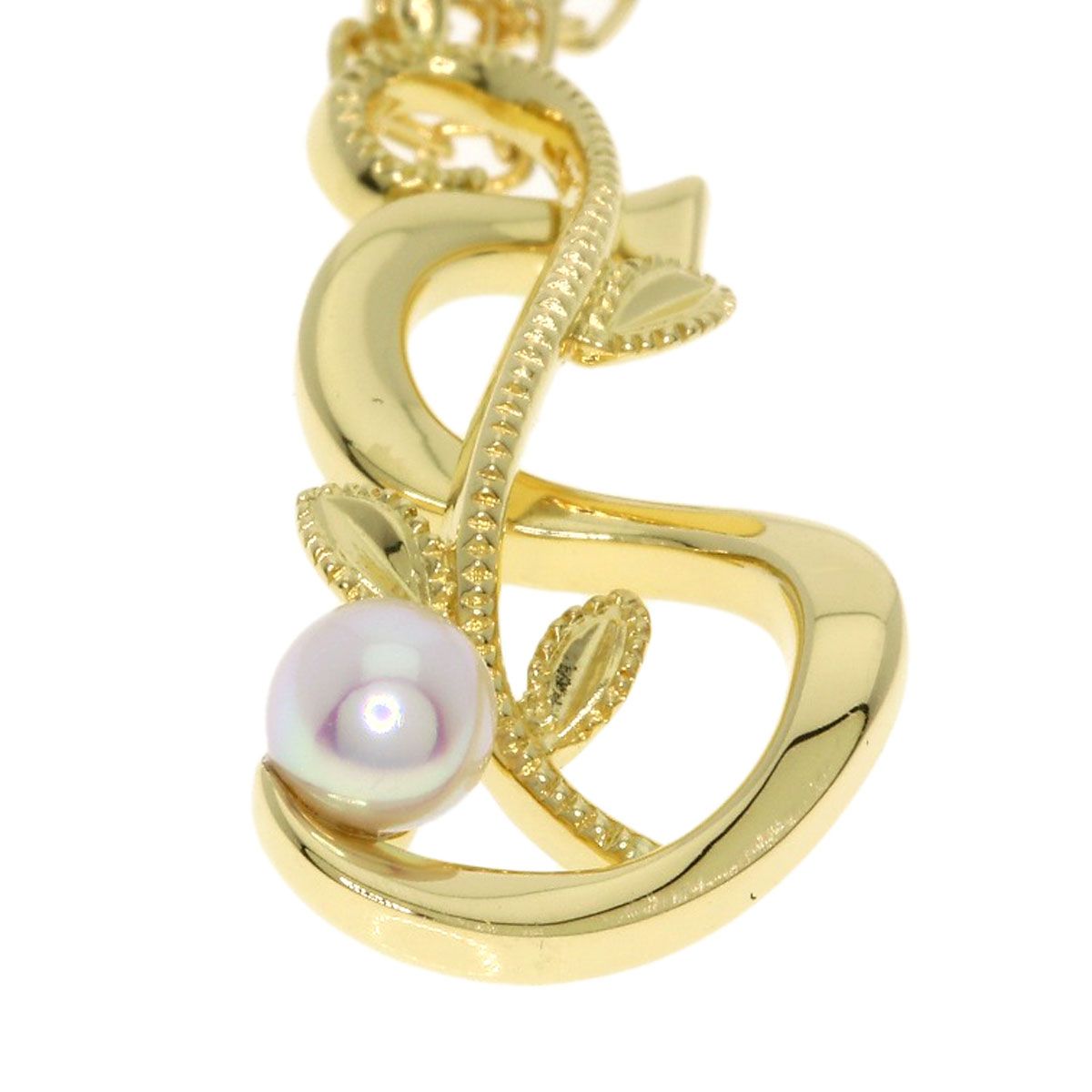 MIKIMOTO womens pearl necklace in K18YG gold with 3.3mm pearl and 43cm chain, used condition