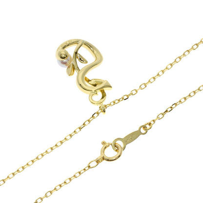 MIKIMOTO womens pearl necklace in K18YG gold with 3.3mm pearl and 43cm chain, used condition