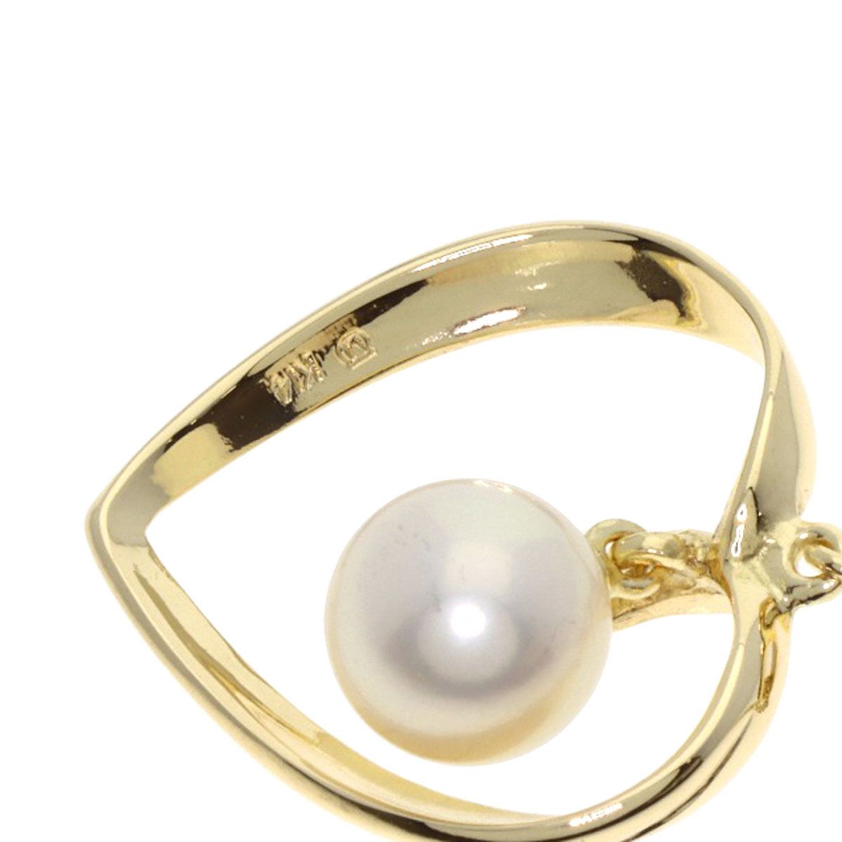 MIKIMOTO Heart Pearl Necklace for women with 7.1mm pearl on 39.5cm K14YG gold chain