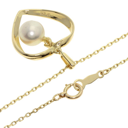 MIKIMOTO Heart Pearl Necklace for women with 7.1mm pearl on 39.5cm K14YG gold chain