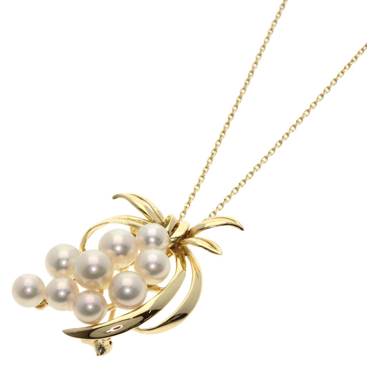 MIKIMOTO Akoya Pearl Necklace with K14YG gold tone chain and pearls 5.9-7.0 mm, elegant ladies jewelry
