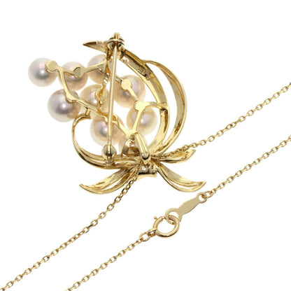 MIKIMOTO Akoya Pearl Necklace with K14YG gold tone chain and pearls 5.9-7.0 mm, elegant ladies jewelry