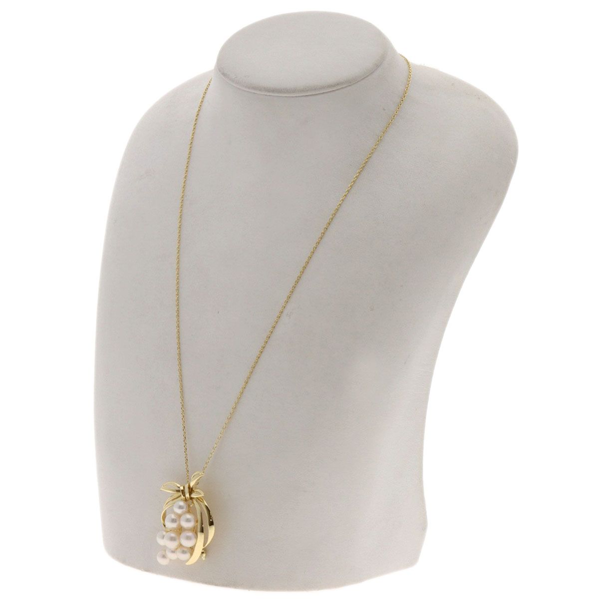 MIKIMOTO Akoya Pearl Necklace with K14YG gold tone chain and pearls 5.9-7.0 mm, elegant ladies jewelry