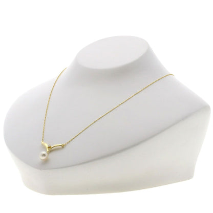 MIKIMOTO Pearl Diamond Necklace in K18YG with 7.2mm pearl and 42cm chain for women