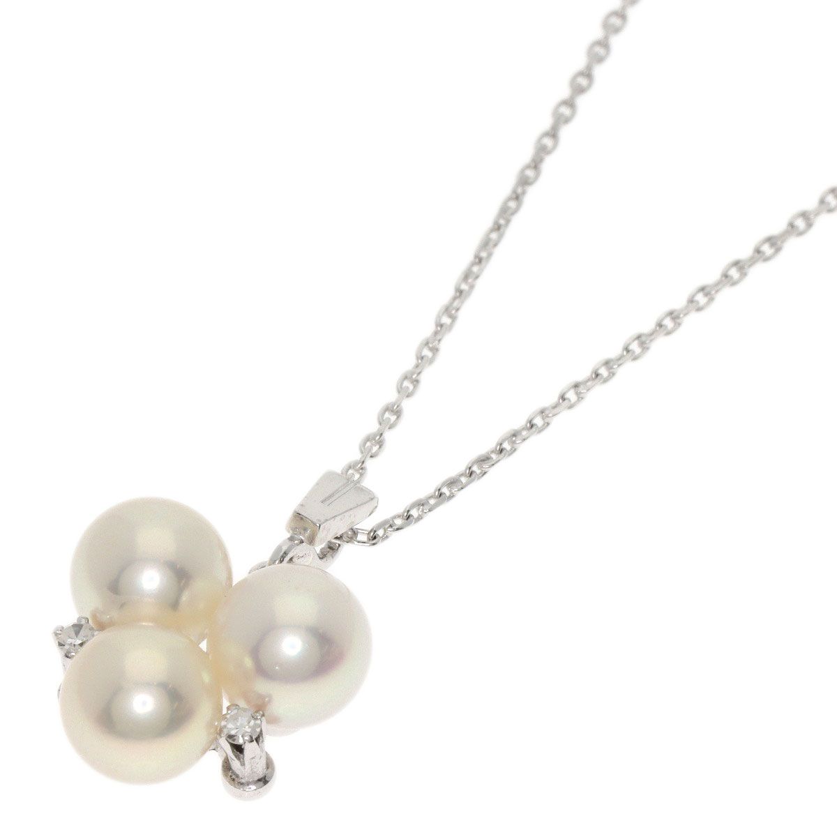 Mikimoto pearl necklace with 7.1mm pearls and 52cm K14 white gold chain for women