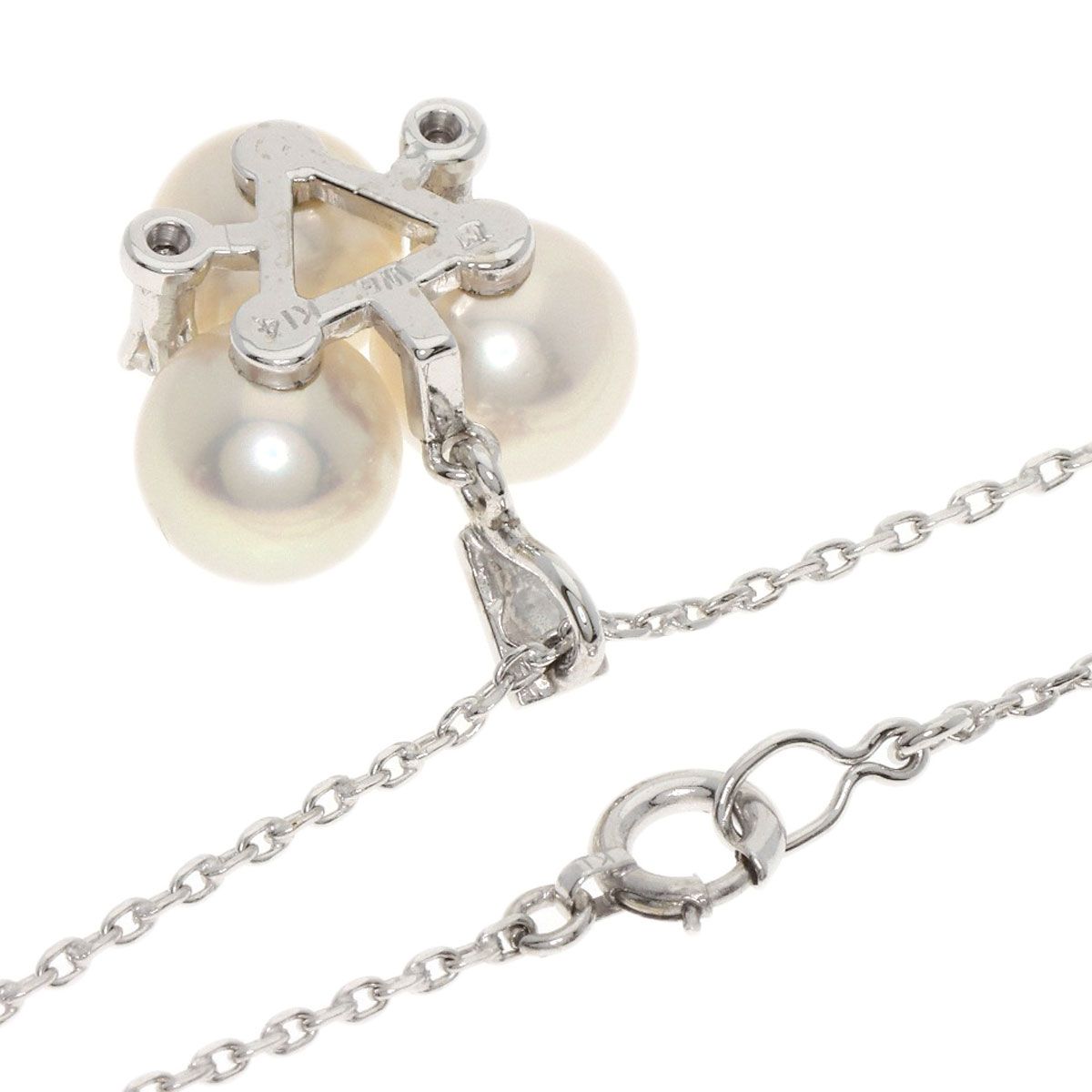 Mikimoto pearl necklace with 7.1mm pearls and 52cm K14 white gold chain for women