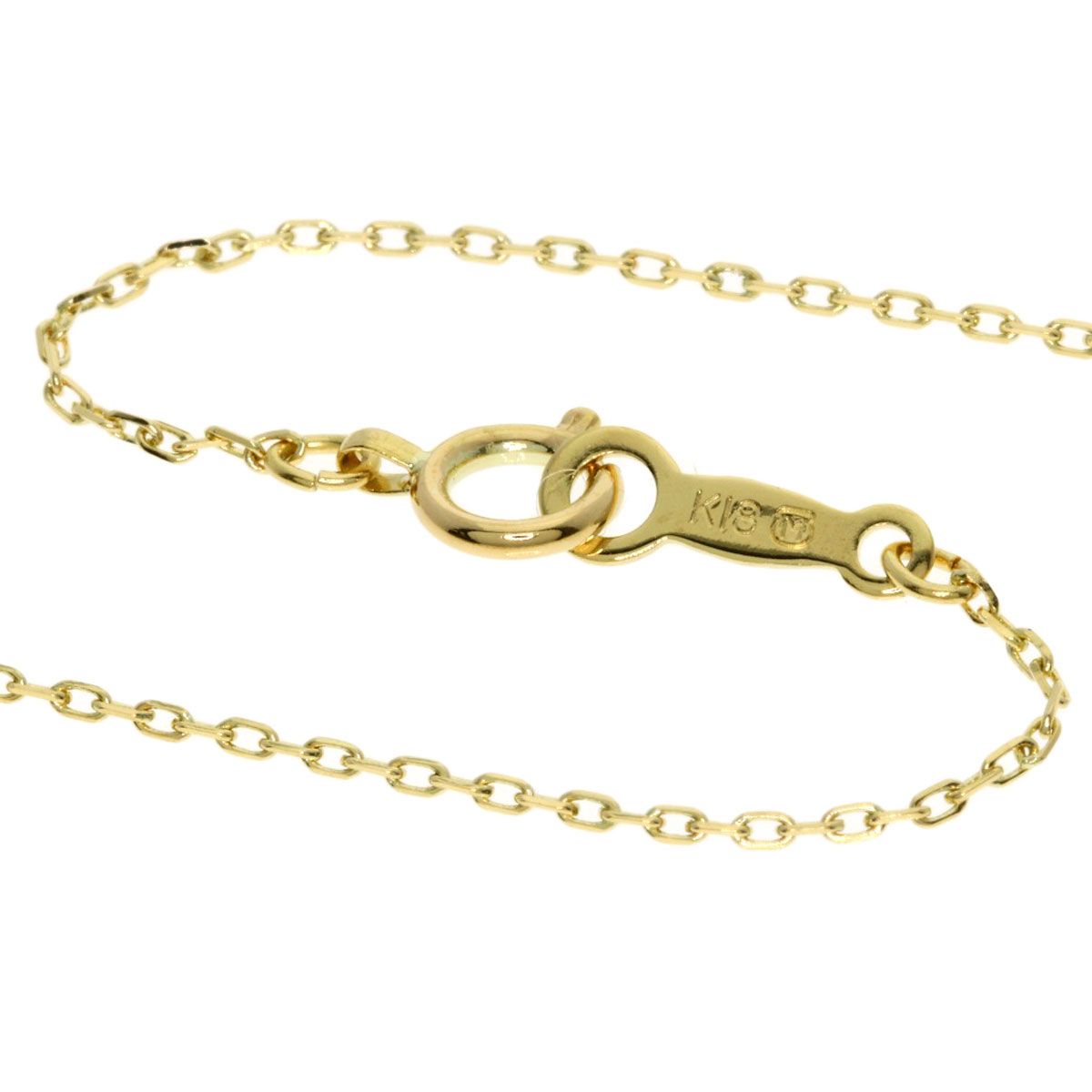 Mikimoto K18YG gold tone ladies necklace with pearl and diamond pendant and 42cm chain length