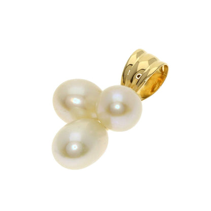 Tasaki pearl pendant top in K18YG gold tone with 5.2mm pearl, 18.9x10.7x7.8mm, lightweight 1.2g