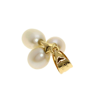 Tasaki pearl pendant top in K18YG gold tone with 5.2mm pearl, 18.9x10.7x7.8mm, lightweight 1.2g